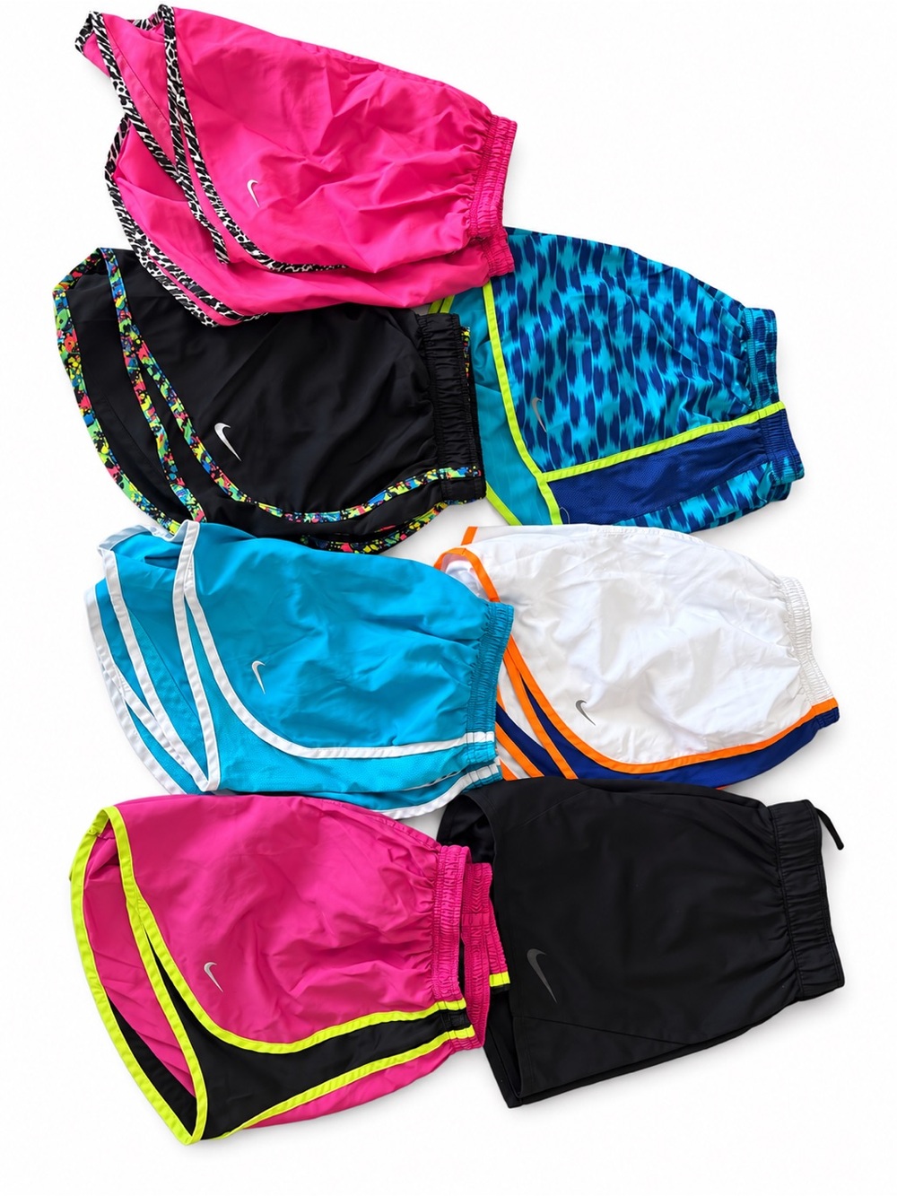Nike Women Athletic Shorts Bundle - Pink, Black, Blue, White
